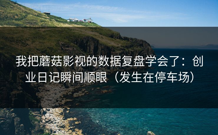 我把蘑菇影视的数据复盘学会了：创业日记瞬间顺眼（发生在停车场）