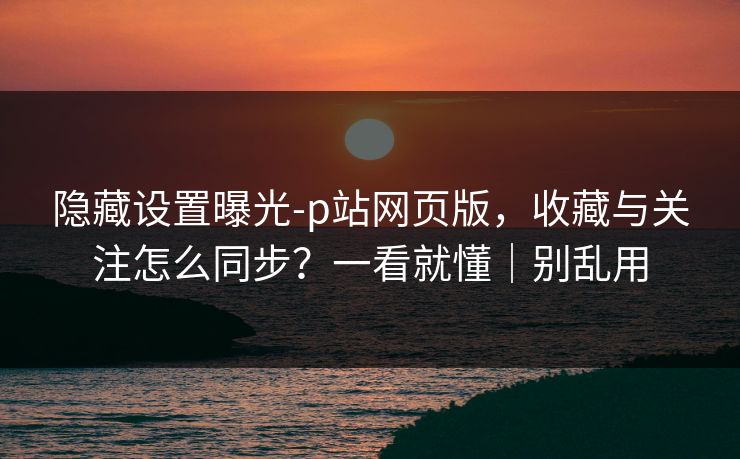 隐藏设置曝光-p站网页版，收藏与关注怎么同步？一看就懂｜别乱用